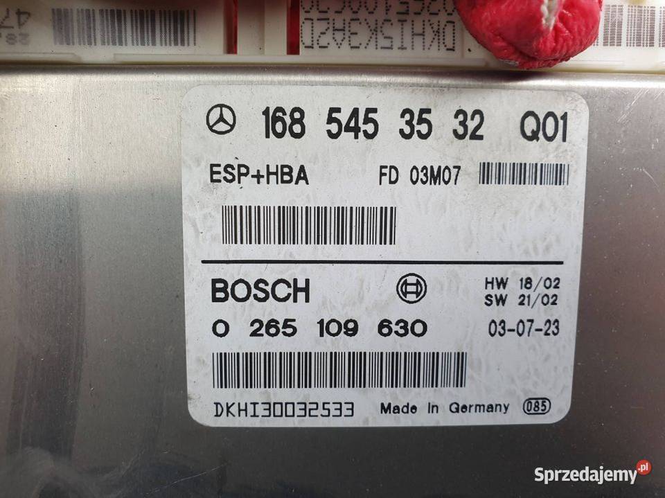 KOMPUTER SILNIKA ECU MERCEDES A KLASA W168 kujawsko-pomorskie Lipno