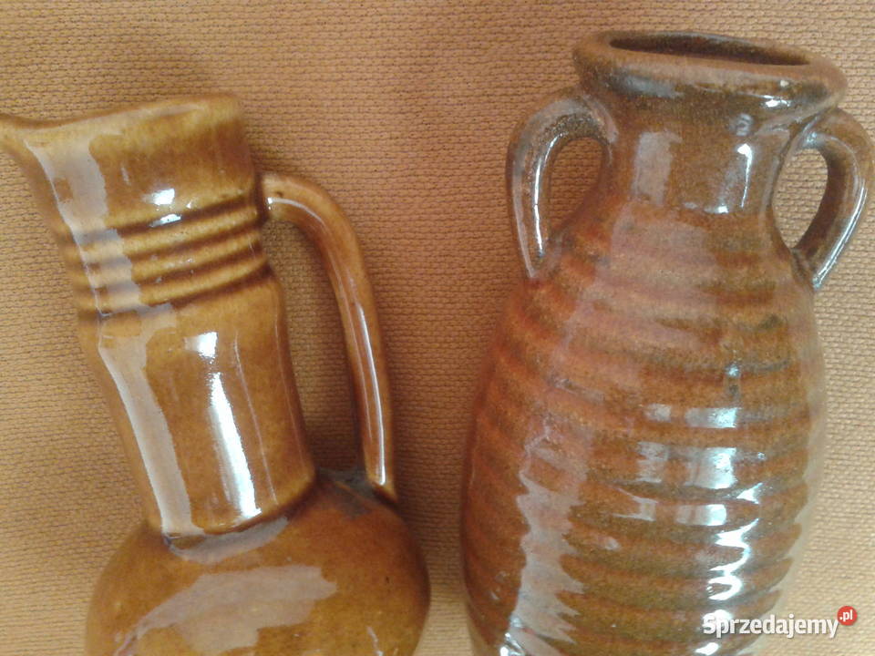 Dzbanuszek amfora Dwa naczynka ceramiczne Łódź sprzedam