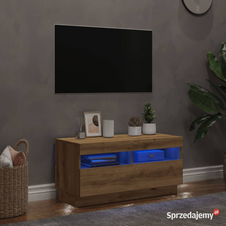Szafka pod TV z oświetleniem LED dąb artisan Warszawa