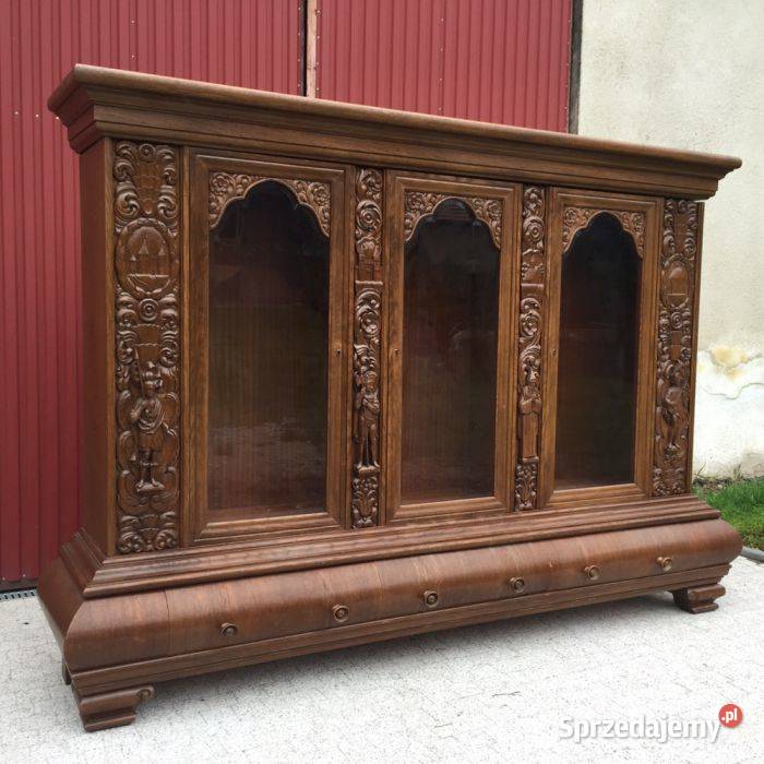 Antyczna biblioteka dębowa z 1925 roku Meble dolnośląskie Wrocław