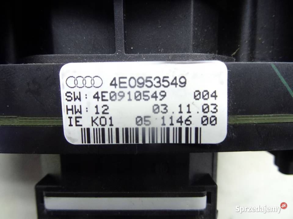 4E0953549 AUDI A8 D3 PRZELACZNIK ZESPOLONY Panele sterowania, przełączniki Przemęt sprzedam
