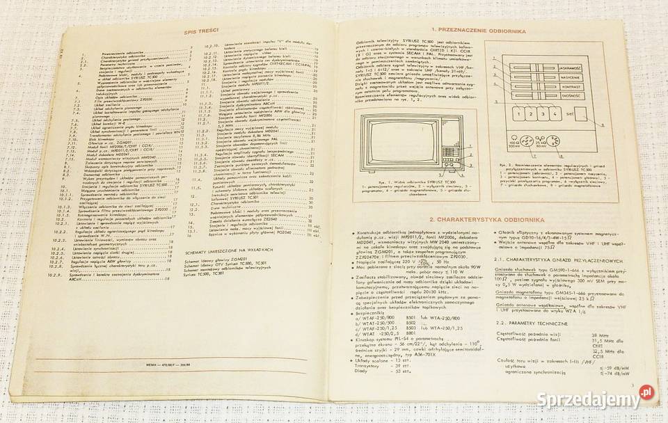 Instrukcja serwisowa schemat telewizora SYRIUSZ Kineskopowy śląskie