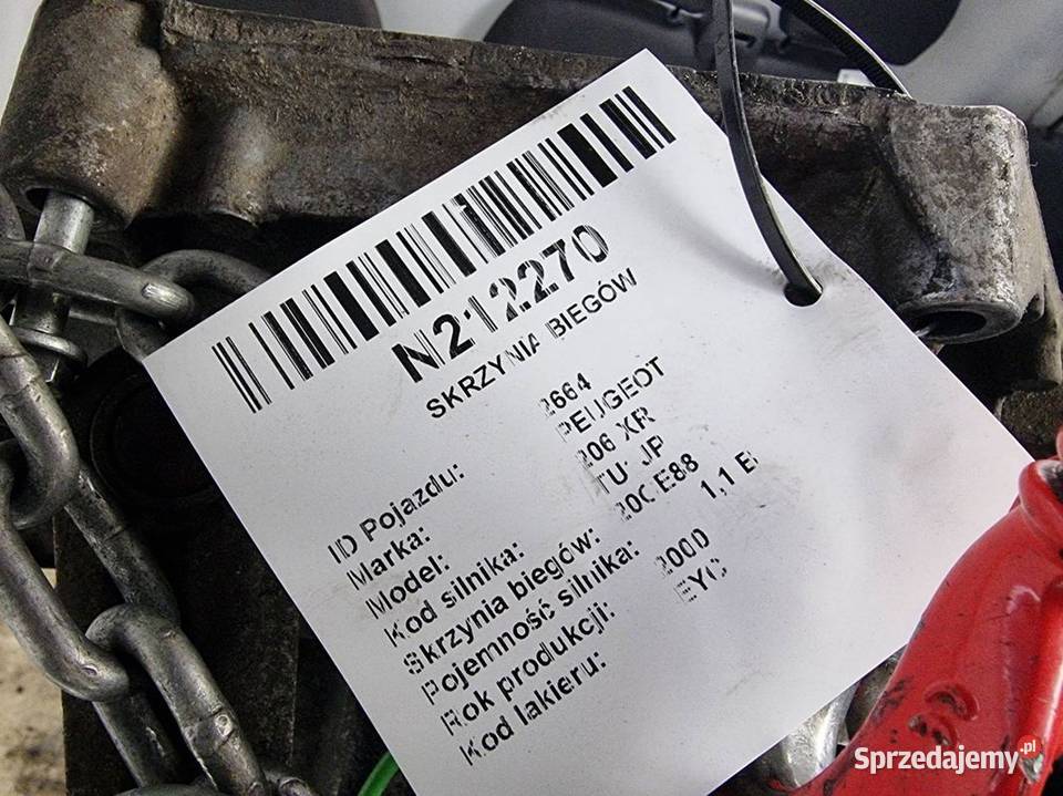 SKRZYNIA BIEGÓW PEUGEOT 206 XR 20CE88 12 Części samochodowe
