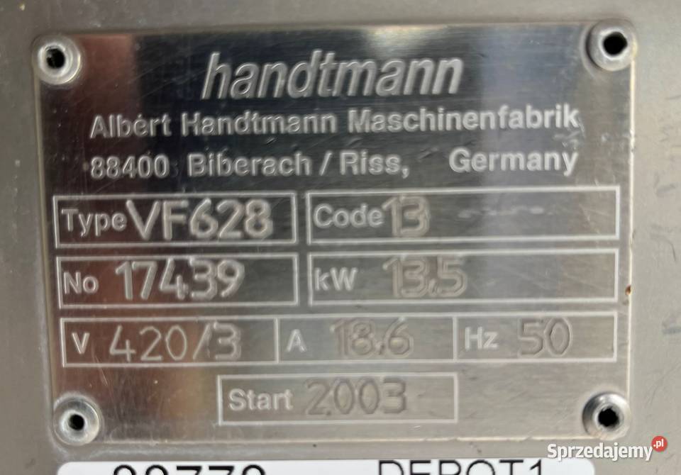 Nadziewarka próżniowa Handtmann VF 628 Krotoszyn