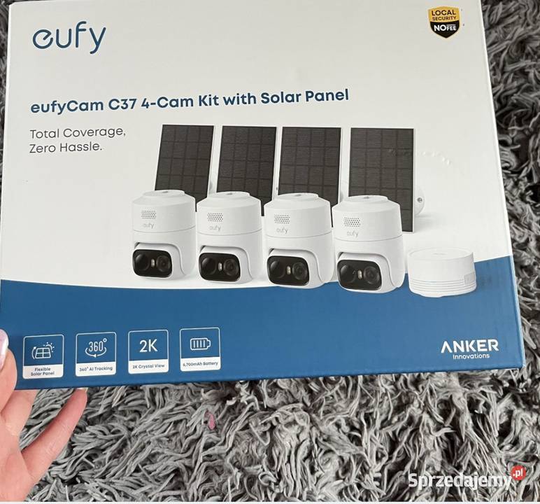 EufyCam C37 4Cam Kit z panelem solarnym nowy Kamery Łuków