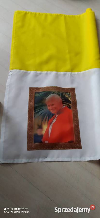 flaga polski i kościelna papieska z Janem Pawłem Pozostałe Poznań