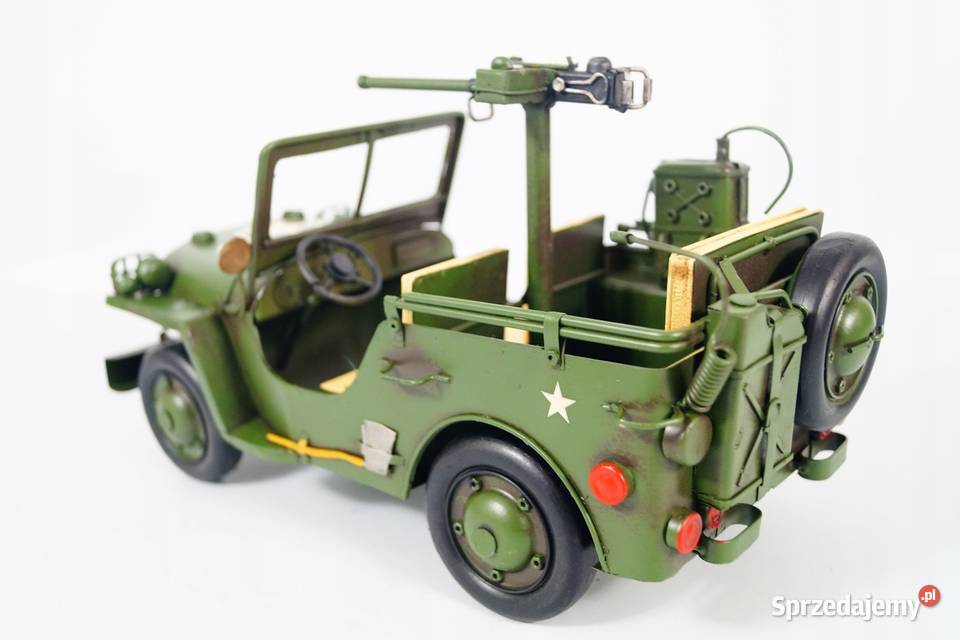 Metalowy pojazd wojskowy jeep rekwizyt dekoracja Gizałki