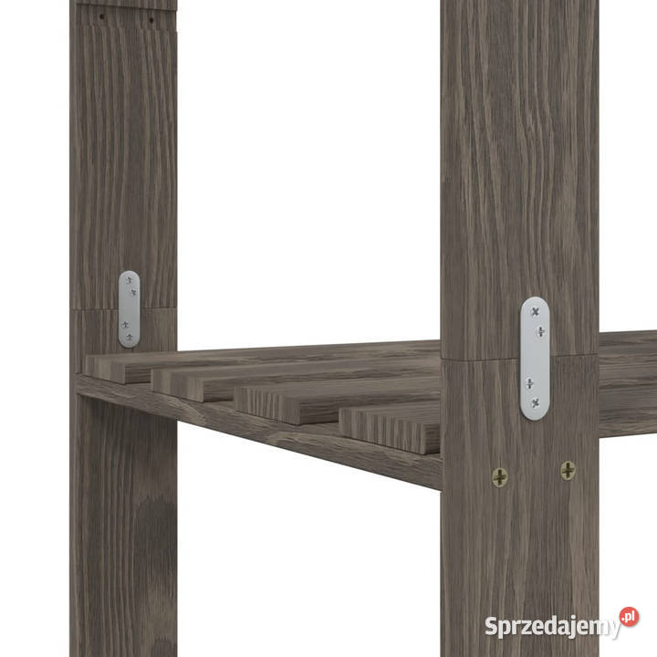 Regał z 3 półkami szary 80x38x90 lite drewno Pozostałe Warszawa