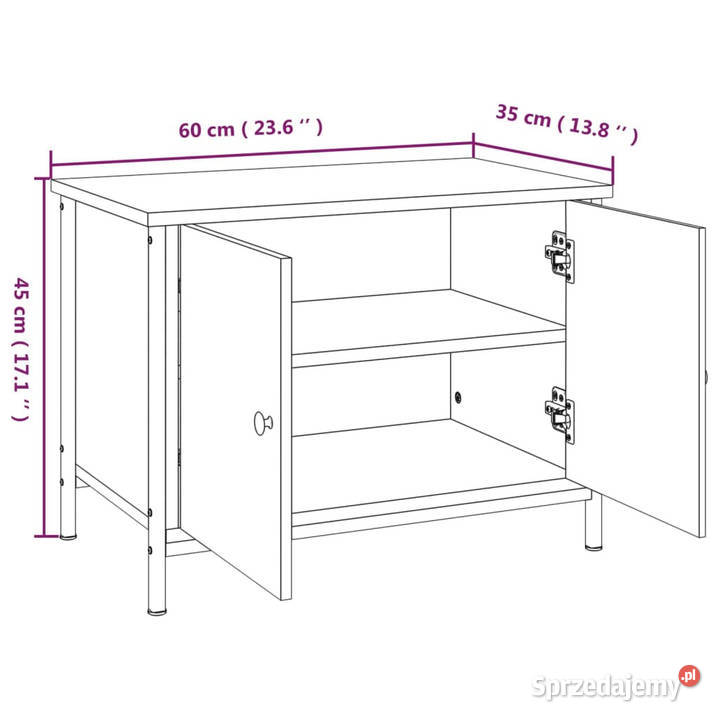 Szafka TV z drzwiczkami czarna 60x35x45 WM826295 RTV Warszawa sprzedam