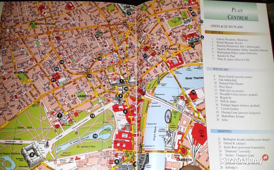 Londyn 161 kolorowych ilustracji Plan centrum Chełm