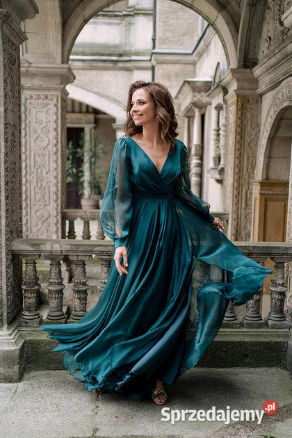 Piękna suknia Polskiej Firmy Dama Couture Okazja zielony Warszawa