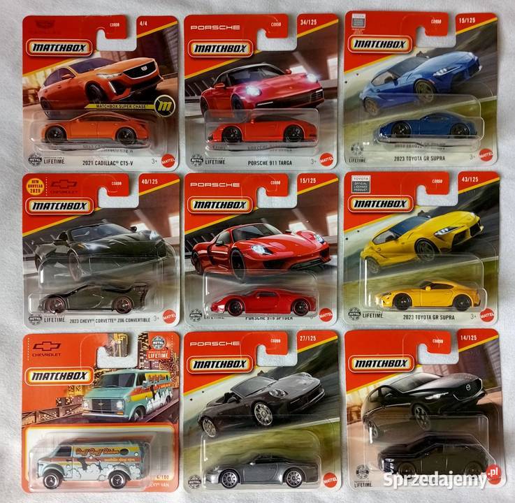 Matchbox zestaw Cadillac Chase Porsche Toyota Jaworzno