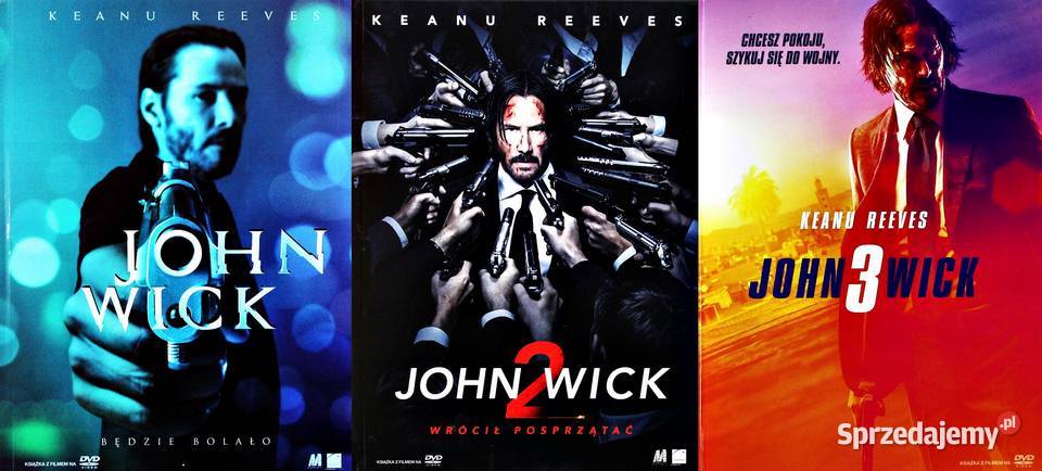 JOHN WICK 1 2 3 KEANU REEVES 3 x DVD KS Kalisz sprzedam