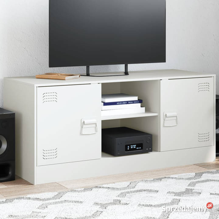 Szafka pod telewizor biała 99x39x44 stalowa