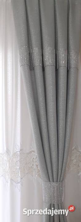 Zasłony len szron odcienie szarości mazowieckie