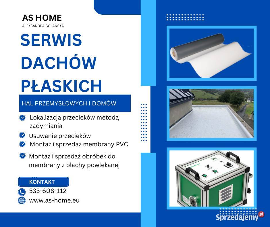 Montaż membrany PVC serwis dachów sprawdzanie