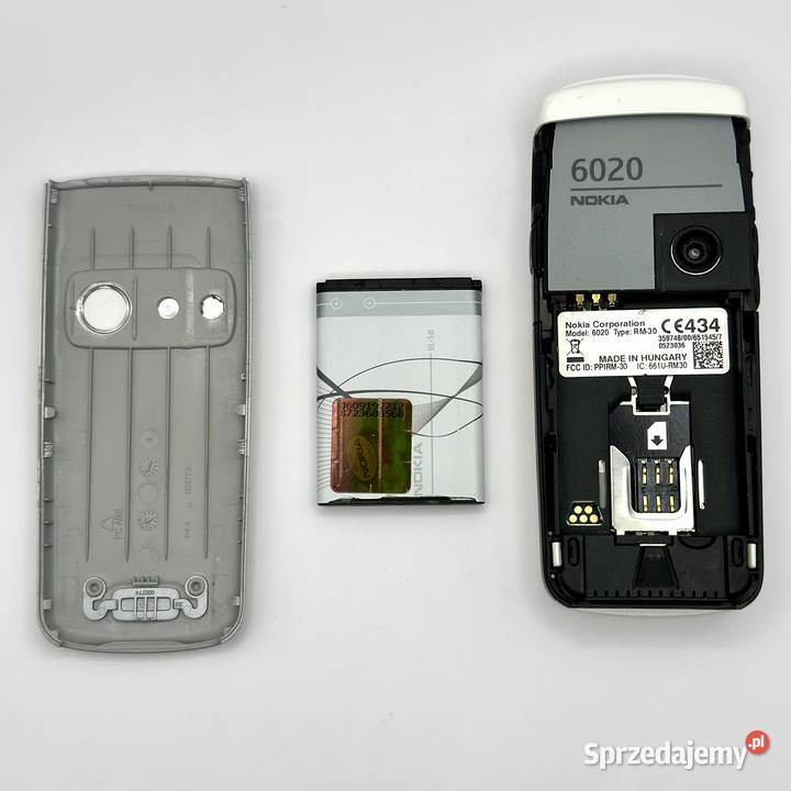 Telefon Nokia 6020 biały przód srebrny tył mazowieckie