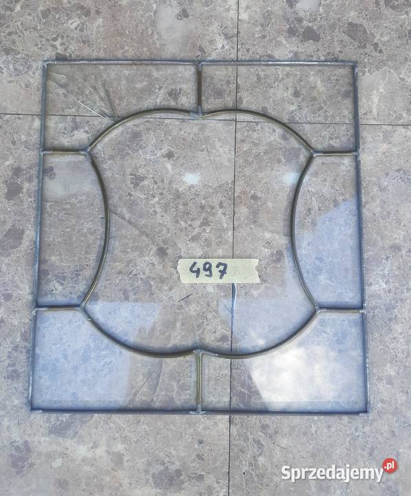 497 Witraż frontu starego zegara fazowane szkło Tczew