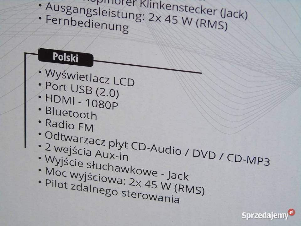 Wieża Kruger matz 1584 pilot USB mp3 BT CD RDS podkarpackie Jasło