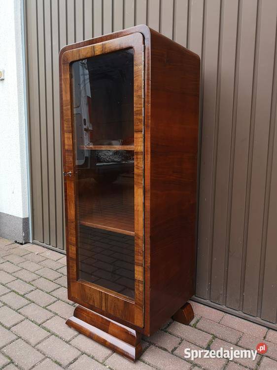 Słupek Witryna ArtDeco Orzech Unikat Stara Antyk