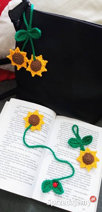 Słoneczniki wykonane na szydełku