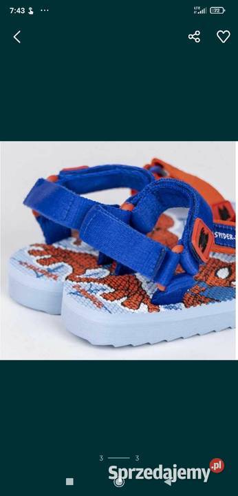 Buty SpiderMan sandały casual zapinane na rzep 0.25cm Kielce