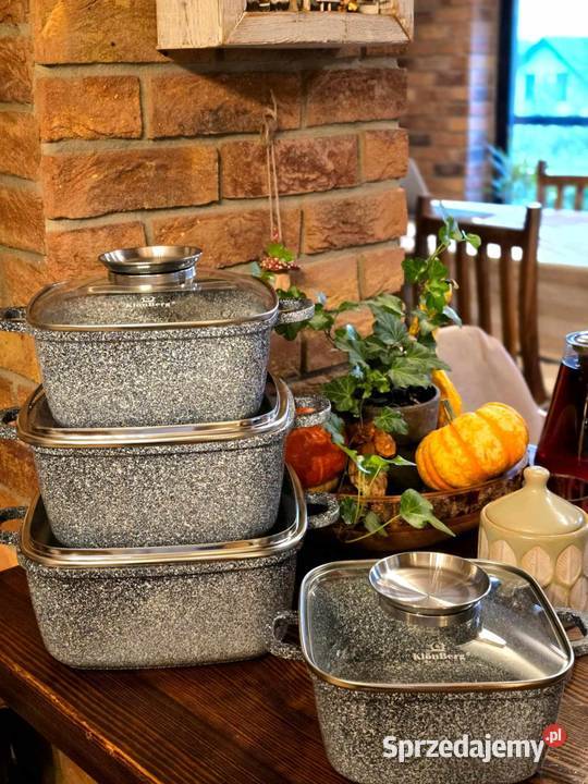 249 Garnki brytfanki marmurkowe czarne szare 4 Zabrze