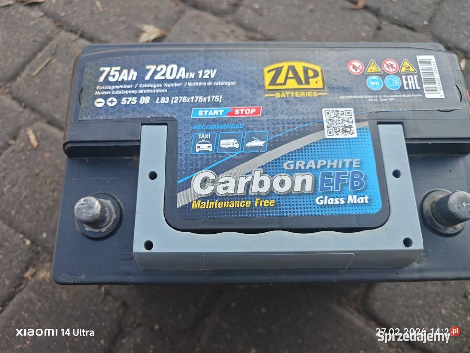Akumulator EFB ZAP carbon 75AH 720a start stop Szczecinek