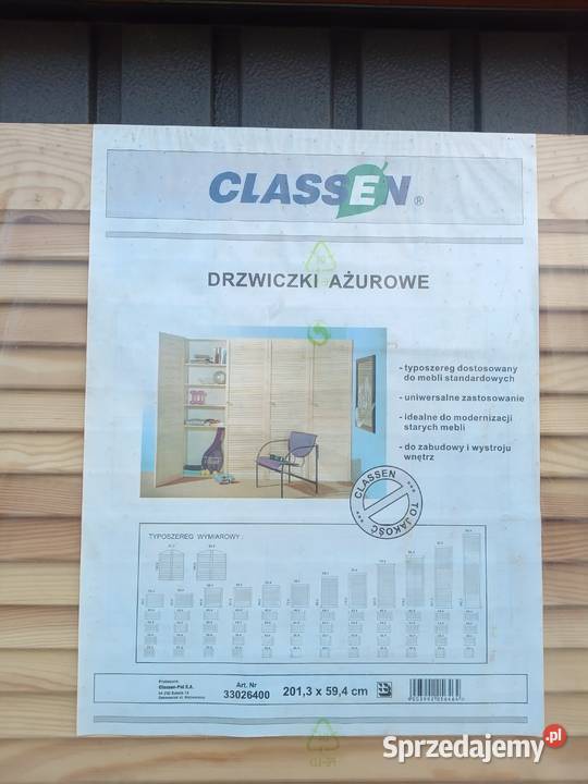 Drzwiczki ażurowe do zabudowy Classen 594cmx2013 Fronty meblowe Zbylitowska Góra