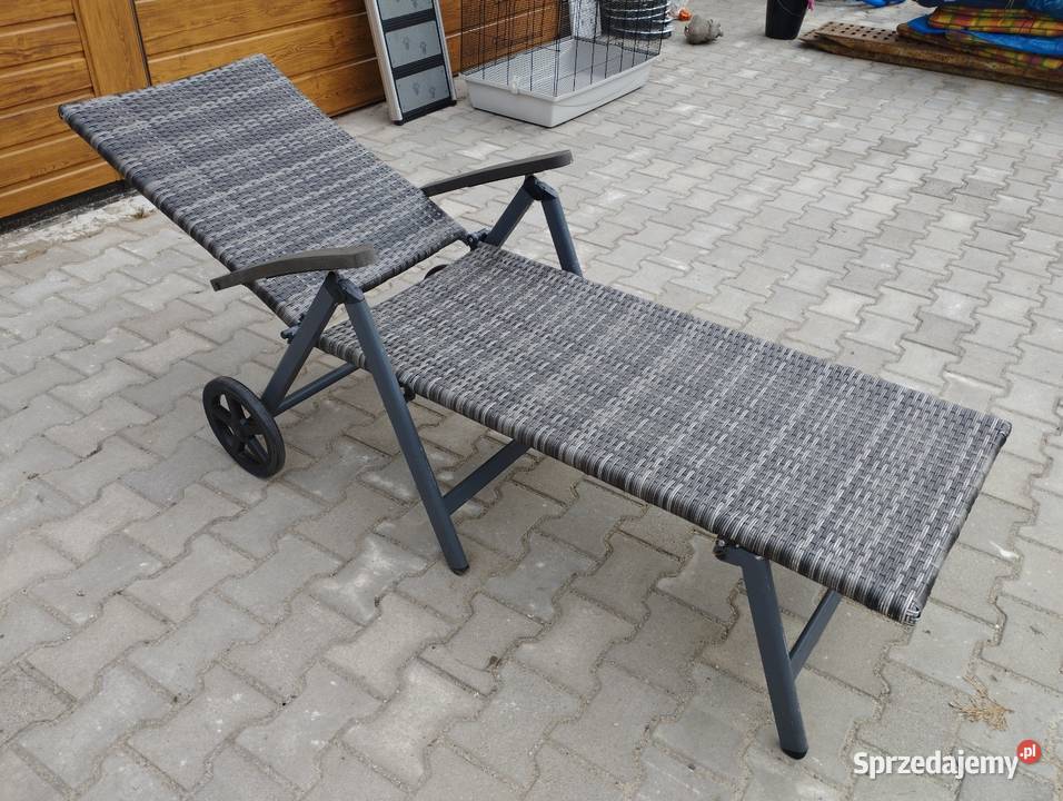 Leżak technorattan na dużych kołach Szamotuły sprzedam