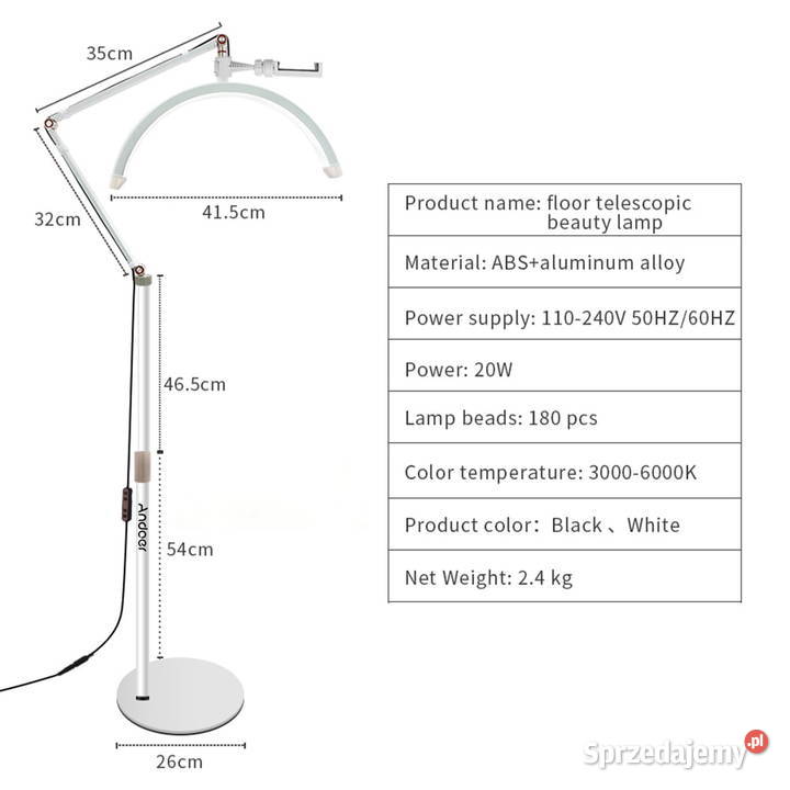 Andoer HDM2X 20W lampa LED kosmetyczna Radom sprzedam
