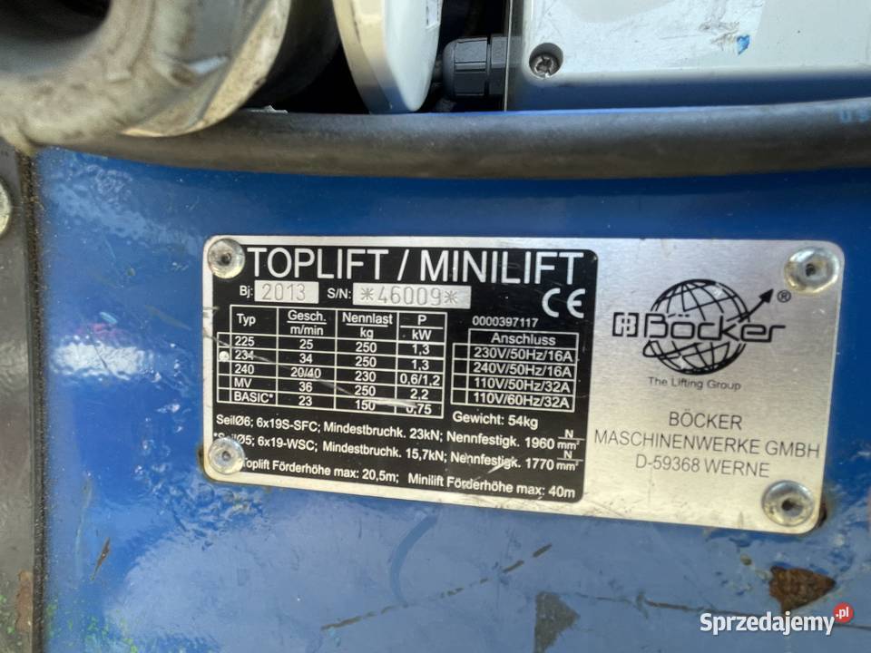 Winda drabina dekarska Bocker TopLift 2013 12m Ślesin