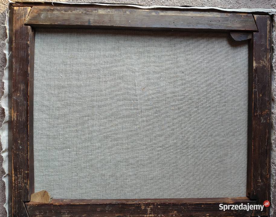 stary obraz olejny Pastwisko Kartuzy