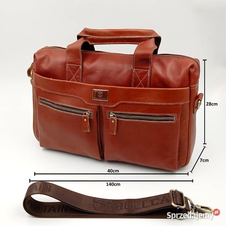 Torba teczka skórzana na ramie Bullcaptain śląskie