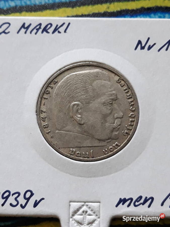 2 Marki Paul von Hindenburg 1939 r men A 1 Antyki, Sztuka, Kolekcje Konin