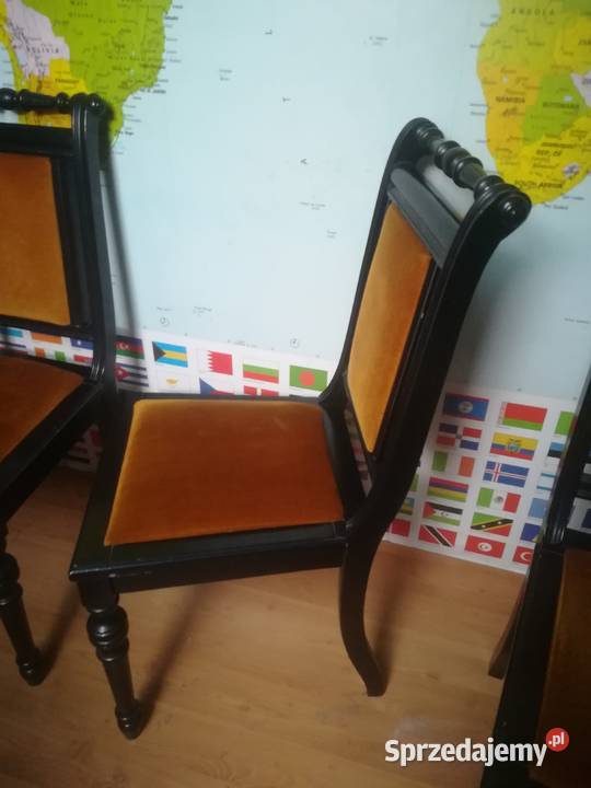 Krzesła PRL Fameg 4 sztuki ZPM Gwardii ludowej Kąty Wrocławskie