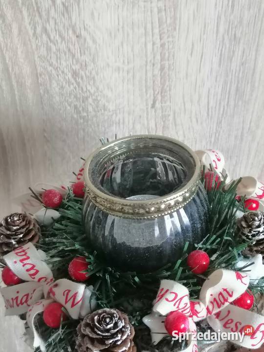 Stroik świąteczny na plastrze drzewa Dekoracje śląskie Katowice