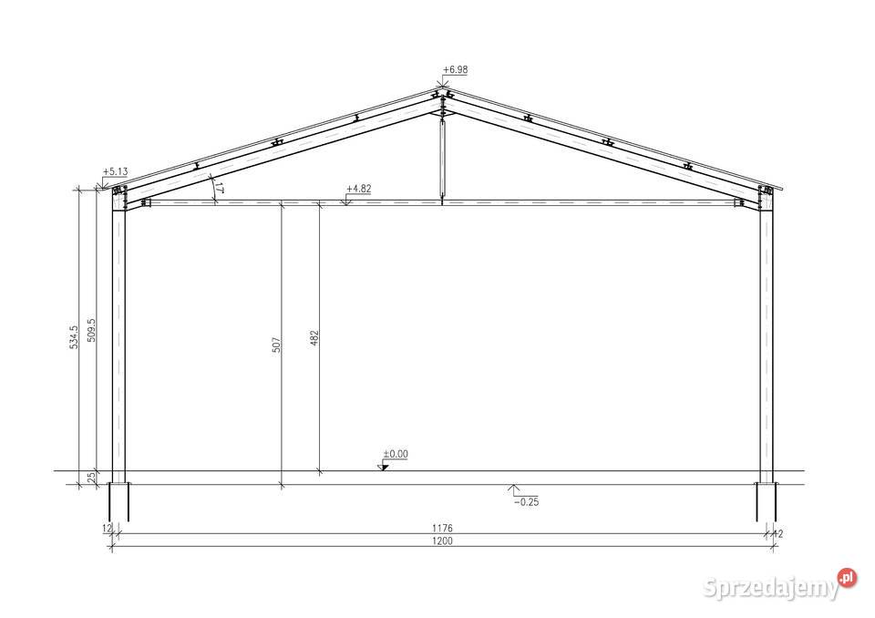 HALA stalowa 12x18m Gotowy projekt i konstrukcja Rzeszów