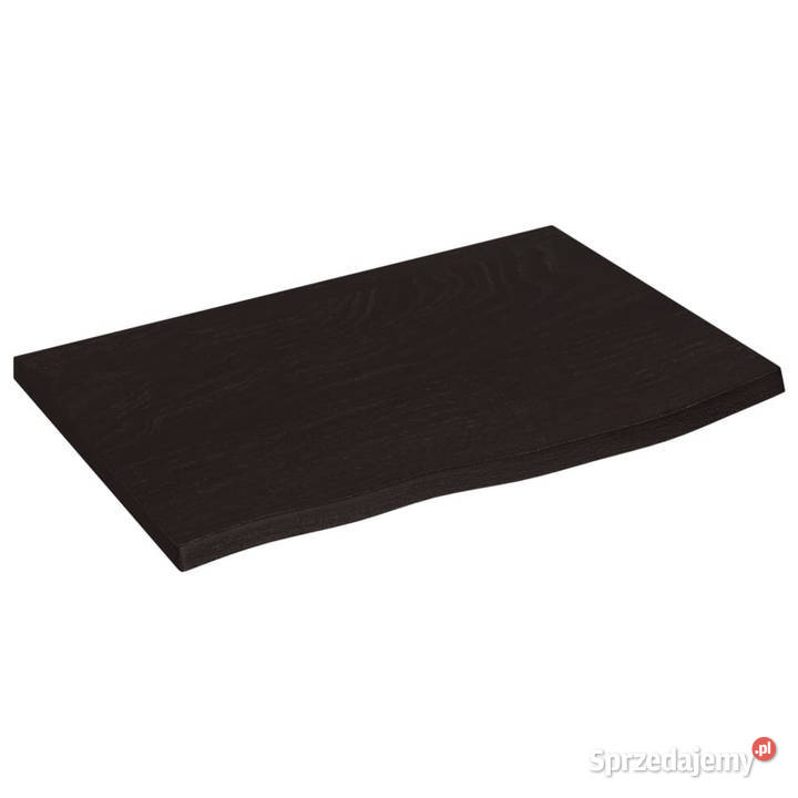 Blat stołu ciemnobrązowy 60x40x2 lite drewno