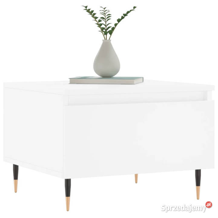 Stolik kawowy biały 50x46x35 materiał