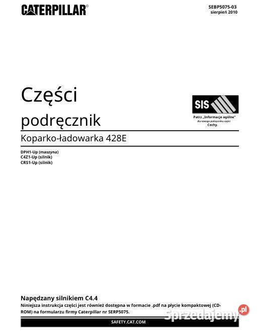 Caterpillar 428E katalog części Kielce sprzedam