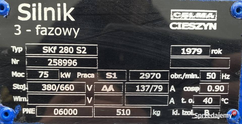 silnik elektryczny 75kW 2970obr CELMA Pigża