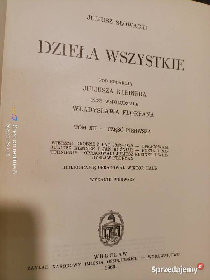 Dzieła Słowackiego śliczne wydanie lektury mazowieckie Warszawa