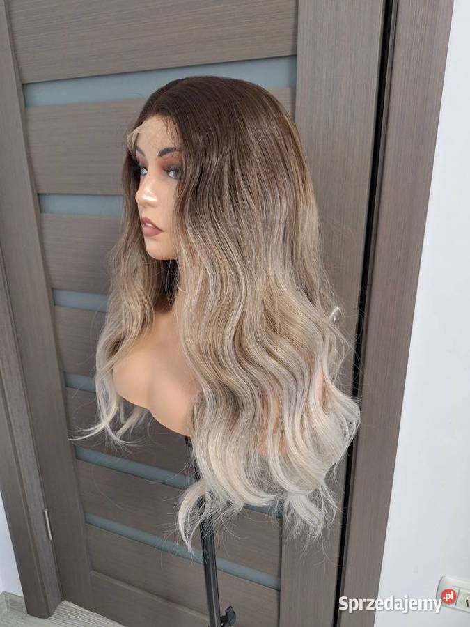 Długa falowana blond koronkowa peruka Dla kobiet pomorskie Malbork