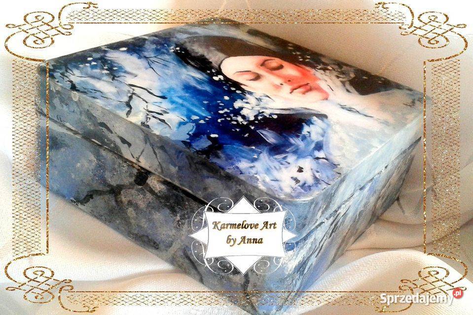 Szkatułka na drobiazgi decoupage rękodzieło Warszawa