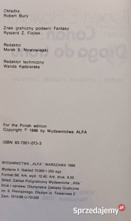 Robert EHoward Conan Droga do tronu Białystok