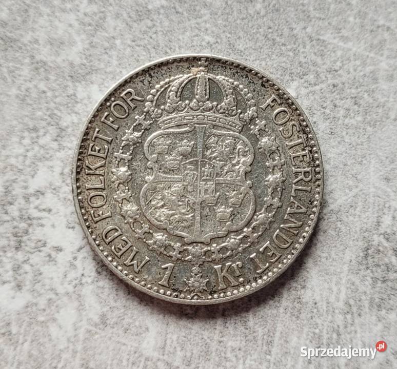 183 SZWECJA srebro 1 Korona 1939 r Wola Kruszyńska sprzedam