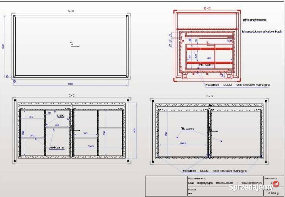 Lada wystawowa gondola ekspozycyjna Wymiary 90cm Kalisz sprzedam