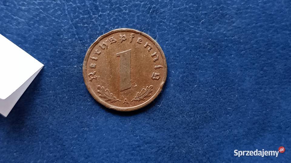 Stare monety 1 fenig 1938 Niemcy Lesko