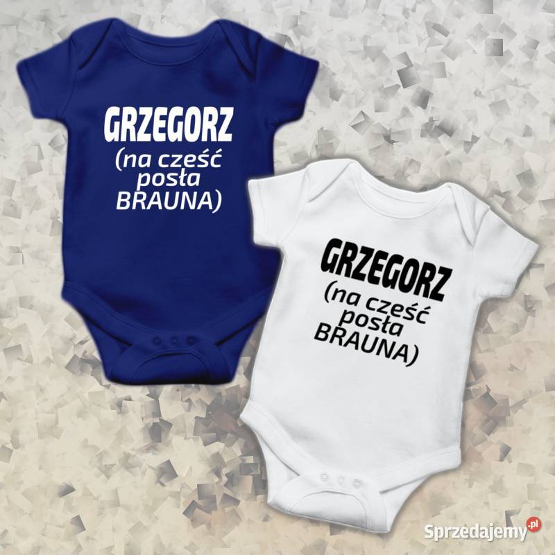 Bodziaki niemowlęce z nadrukiem GRZEGORZ Gliwice